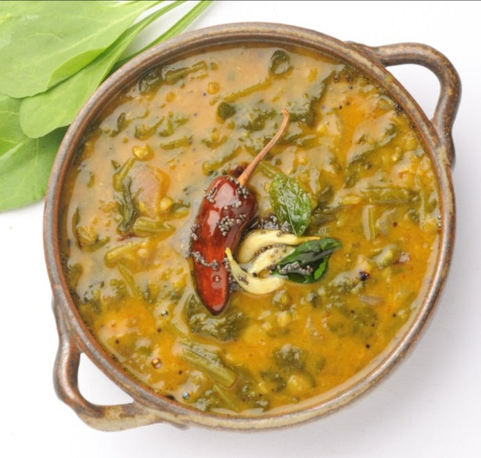 Home-cooked Dal Palak — Indian dal (lentils) by Saakshi's Kitchen (vegetarian)