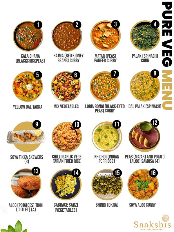 PURE VEG MENU MIX & MATCH 12 WEEKLY MEALS PLAN