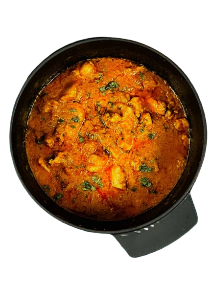 Sakshis Authentic Chicken Masala Curry - Traditional Indian Home Style Curry in Black Bowl